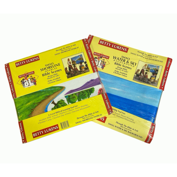 Betty Lukens Through The Bible In Felt Shoreline Overlay & Water Sky Background - Picture 1 of 10